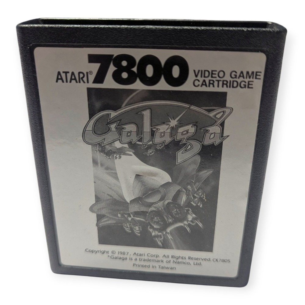 Atari‎ 7800 Galaga Video Game Cartridge 1987 CX7805 Retro ProSystem Shooter